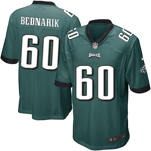 Men's Game Chuck Bednarik Nike Jersey Midnight Green Home - #60 NFL Philadelphia Eagles